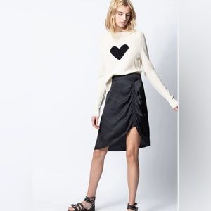 Zadig & Voltaire Jiji Satin Skirt in Noir